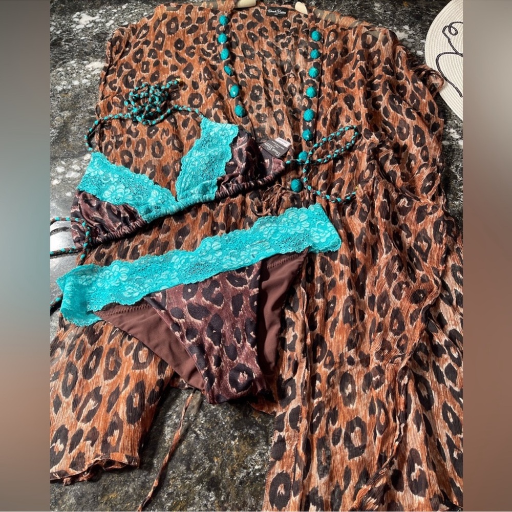 Beach Bunny Leopard and Turquoise Bikini